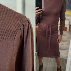 Vintage Foxmoor Burgundy Acrylic Knit Dress, Size Large